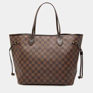 Pre Owned Louis Vuitton Brown Damier Ebene Neverfull MM
