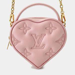 Pre Owned Louis Vuitton Pink Monogram Embroidered Pop My Heart Pouch
