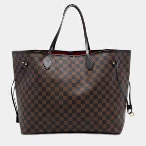 Pre Owned Louis Vuitton Brown Damier Ebene Neverfull GM