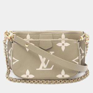 مملوكة مسبقًا Louis Vuitton Multi Pochette Accessoires Shoulder Bag In Monogram Empreinte Leather Khaki