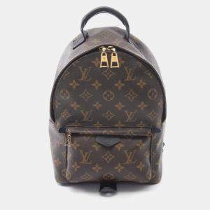 Pre Owned Louis Vuitton Louis Vuitton Palm Springs Pm Monogram Backpack Coated Canvas Leather Brown Black