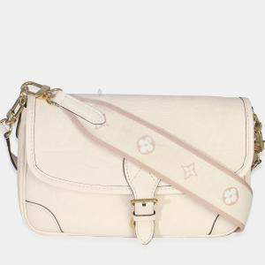 Pre Owned Louis Vuitton Cream Giant Monogram Empreinte Diane Bag