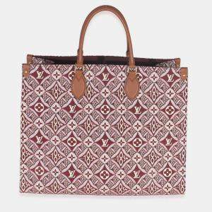 Pre Owned Louis Vuitton Bordeaux Jacquard Canvas Since 1854 Onthego GM