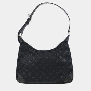 Pre Owned Louis Vuitton Black Monogram Satin Little Boulogne Handbag
