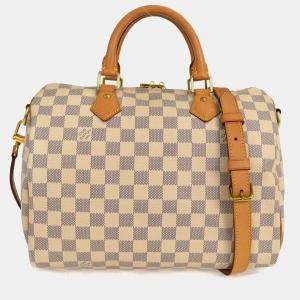 Pre Owned Louis Vuitton Damier Azur Speedy Bandouliere 30 Handbag