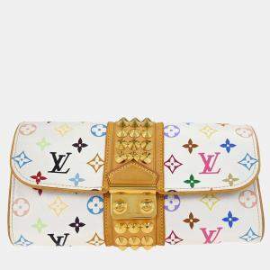 Pre Owned Louis Vuitton White Multicolor Pochette Courtney Clutch Bag
