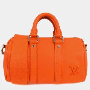 Pre Owned Louis Vuitton Orange LV Aerogram Keepall XS 2way Handbag