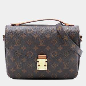 Pre Owned Louis Vuitton Brown Monogram Pochette Metis