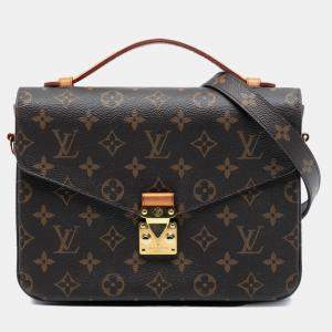 Pre Owned Louis Vuitton Brown Monogram Pochette Metis