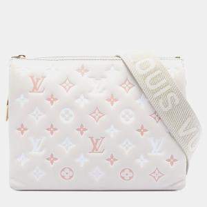 مملوكة مسبقًا Louis Vuitton Beige Tricolor Monogram Embossed Lambskin Coussin PM