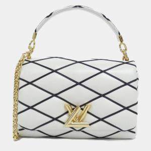 مملوكة مسبقًا Louis Vuitton Go-14 MM Black, White Lambskin Shoulder Bag