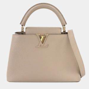Pre Owned Louis Vuitton Capucines BB 2-Way Hand Shoulder Bag In Taurillon Leather With Gale