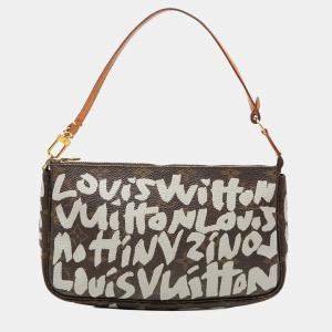 Pre Owned Louis Vuitton Brown Stephen Sprouse Monogram Graffiti Pochette Accessoires