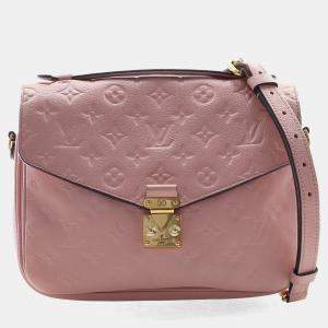 Pre Owned Louis Vuitton Pink Monogram Empreinte Pochette Metis