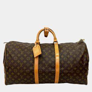 مملوكة مسبقًا حقيبة لوي فيتون كيبال بني مونوغرام 55