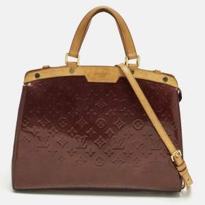 مملوكة مسبقًا حقيبة لوي فيتون بريا جلد لامع مونوغرامي أخضر زيتوني كبيرة