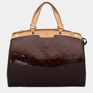 Pre Owned Louis Vuitton Burgundy Monogram Vernis Brea GM