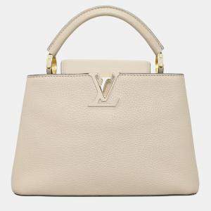 Pre Owned Louis Vuitton Capucines Beige Leather BB Bag GHW