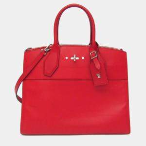 Pre Owned Louis Vuitton City Steamer PM Ruby Leather Shoulder Bag 