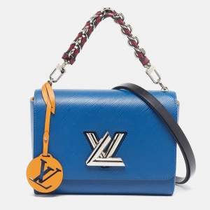 مملوكة مسبقًا Louis Vuitton Epi Twist Braided MM Blue Roi Epi Leather Bag