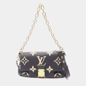 Pre Owned حقيبة يد لوي فيتون مفضلة إن إم مونوغرام جاينت جلد أسود وبيج