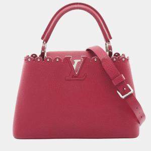 Pre Owned Louis Vuitton Capucines Bb Handbag Leather Taurillon Bordeaux