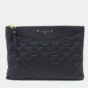 Pre Owned Louis Vuitton Black Leather Empreinte Daily Clutch M62937