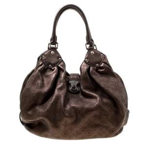 Pre Owned Louis Vuitton Metallic Mordore Monogram Mahina Leather Large Hobo