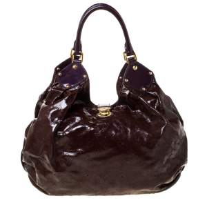 مملوكة مسبقًا Louis Vuitton Metallic Mordore Monogram Mahina Patent Leather L Bag