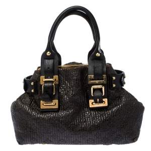 Pre Owned Louis Vuitton Dark Brown Monogram Patent Leather Motard Biker Bag