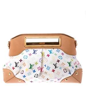 مملوكة مسبقًا Louis Vuitton White Multicolore Monogram Canvas Judy GM Bag