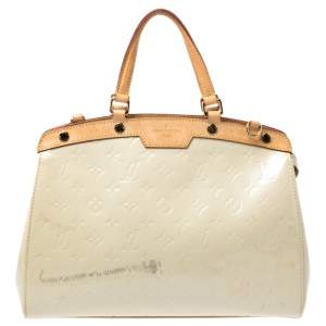 Pre Owned Louis Vuitton Perle Monogram Vernis Brea MM Bag