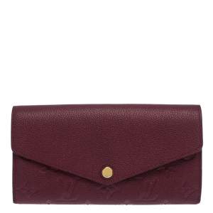 Louis Vuitton Maroon  Monogram Empreinte Leather Sarah Wallet 