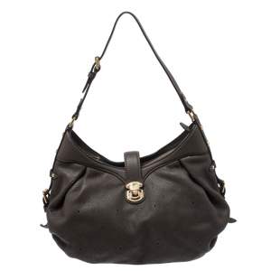 Pre Owned حقيبة لوي فيتون جلد Mahina مونوغرامية Gris Elephant XS