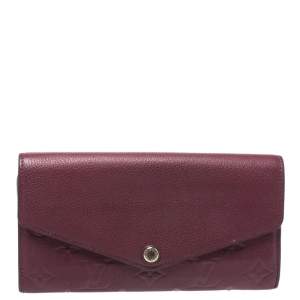 Louis Vuitton Maroon  Monogram Empreinte Leather Sarah Wallet 