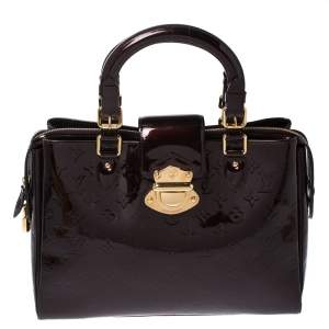 Pre Owned Louis Vuitton Amarante Monogram Vernis Melrose Avenue Bag