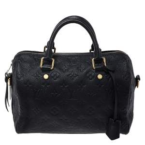 Pre Owned Louis Vuitton Blue Infini Monogram Empreinte Leather Speedy Bandouliere 25 Bag
