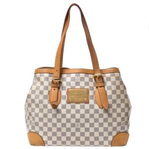 Pre Owned Louis Vuitton Damier Azur Canvas Hampstead MM Bag