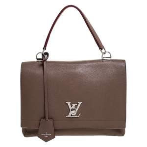 Pre Owned Louis Vuitton Brown Leather Lockme II Bag