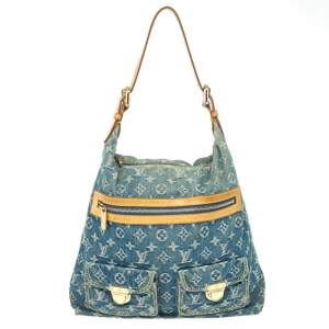 Louis Vuitton Blue Denim Monogram Baggy GM Bag