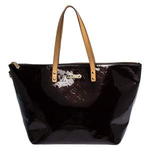 Pre Owned Louis Vuitton Amarante Monogram Vernis Bellevue GM Bag