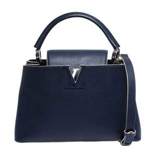 مملوكة مسبقًا Louis Vuitton Blue Taurillon Leather Capucines PM Bag