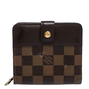 Louis Vuitton Damier Ebene Canvas Compact Zippy Wallet
