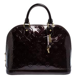 Pre Owned Louis Vuitton Amarante Monogram Vernis Leather Alma PM Bag