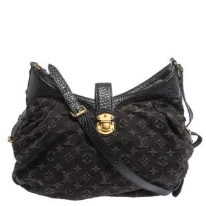 مملوكة مسبقًا Louis Vuitton Black Denim Mahina XS Bag
