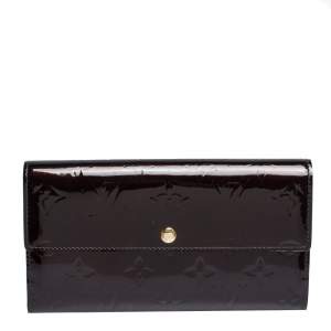 مملوكة مسبقًا Louis Vuitton Amarante Monogram Vernis Sarah Wallet