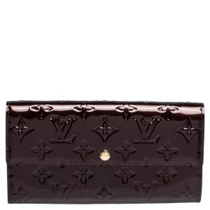 مملوكة مسبقًا Louis Vuitton Amarante Monogram Vernis Sarah Continental Wallet
