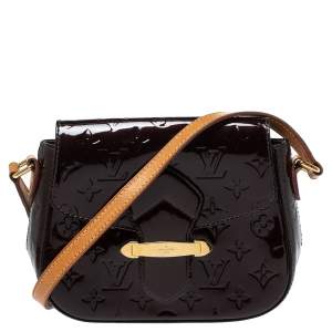 Pre Owned Louis Vuitton Rouge Fauviste Monogram Vernis Bellflower PM Bag