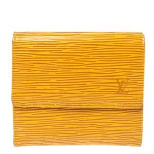 مملوكة مسبقًا Louis Vuitton Tassil Yellow Epi Leather Elise Wallet