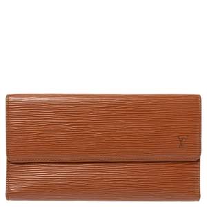 مملوكة مسبقًا Louis Vuitton Cipango Gold Epi Leather Flap Continental Wallet